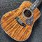 Custom 12 Strings Solid KOA Wood Top Guitar Ebony Fingerboard Real Abalone Shell Binding and Inlay Acoustic Electric Gui supplier