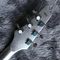 2021 NEW Custom Grand Electric Guitar with Silver Sparkling Finishing No Binding on Body Dot Inlay Chrome Hardware supplier