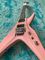 6 Strings Guitar 39 Inch V Shape Electric Guitar Neck Through Active Guitar Mahogany Wood Body Matte Pink Green Black Re supplier
