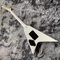 Custom Grand Jack electric guitar white color in black strips with gold hardware accept guitar OEM supplier