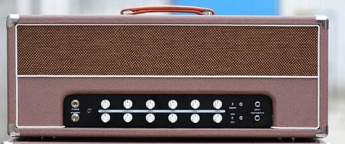 Tube Guitar Amplifier Head in Brown Black 100W 4-band Separate EQ controls (Treble,Mid,Bass,Presence)