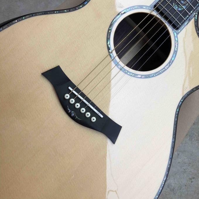 Custom 41"Acoustic Guitar Arm Rest Abalone Ebony Fingerboard Matte