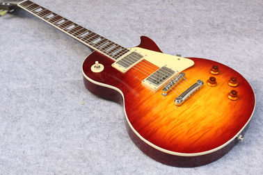 China LPaul R9 Tiger Flame les Electric guitar with Chrome hardware, Maple body LP standard guitar,Free shipping supplier