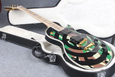 China camouflage Custom Zakk Wylde bullseye guitar EMG 81/85 pickups Electric Guitar ems free shipping supplier