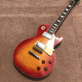 China New standard LP 1959 R9 electric guitar, Cherry burst color, frets cream binding, a piece of neck &amp; body, Tune-o-Matic b supplier