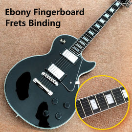 China Custom LP electric guitar, Ebony fingerboard frets binding electric guitar with Chrome hardware, free shipping supplier