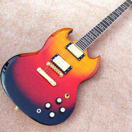 China New style custom SG electric guitar, Gradual change &amp; Flame Maple Top SG electric guitar , free shipping supplier