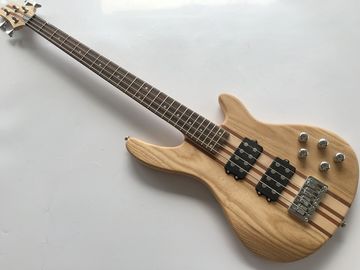 China professional active electric bass guitar neck through body bass guitar with ashwood body supplier