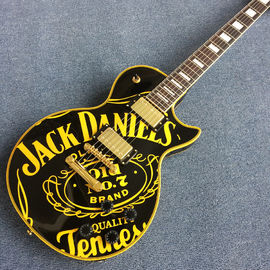 China JACK DANIELS standard LP electric guitar guitar, black and yellow combination, gold pieces, free shipping supplier