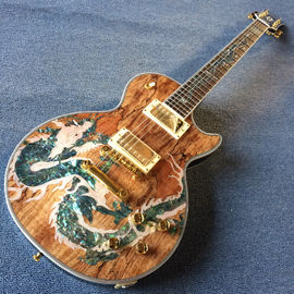 China New high-quality custom LP electric guitar, Abalone Dinosaur inlaid fingerboard &amp; body custom LP Electric guitar, free s supplier