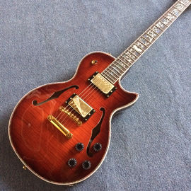 China A new style of custom guitar, double F holes,Gold hardware,Flame Maple Top &amp; Back supplier