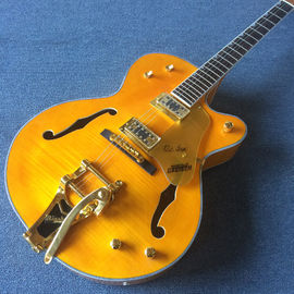 China New style high-quality hollow body jazz electric guitar, Double F holes,Tremolo system ,Flame Maple top supplier