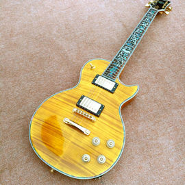 China Custom LP electric guitar, Abalone Flower inlaid fingerboard electric guitar, maple top supplier
