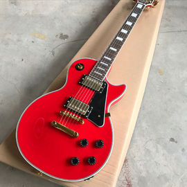 China New custom shop red LP electric guitar in silver burst supplier
