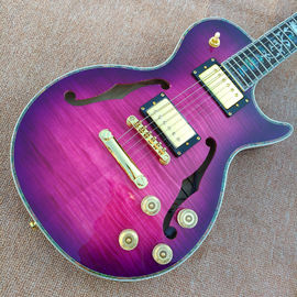 China Flame Maple Top &amp; Back Custom LP electric guitar with Abalone binding top &amp; back supplier
