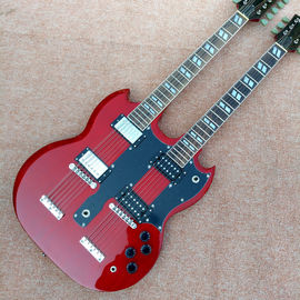 China Red EDS1275 Custom Shop double Neck Electric Guitar 6/12 strings Wholesale Musical Instruments supplier