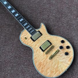 China New standard LP CUSTOM SHOP Hot sale LP custom electric guitar flame maple cover natural color gold hardware supplier