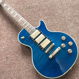 China Wholesale and Hot selling OEM Custom blue L-P superme electric guitar supplier