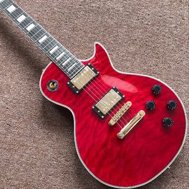 China New style high-quality custom LP electric guitar, Burst color Quilte Maple red custom shop electric guitar supplier