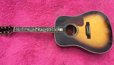 China 2018 New Sunburst Chibson G45 deluxe acoustic guitar Real Abalone Inlays rosewood body G45 electric acoustic guitar supplier