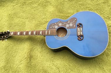 China 2018 Chibson G200 acoustic guitar transparent blue GB G200 electric acoustic presys blend Mic guitar Jumbo GB200 supplier