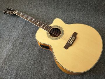 China 12 Strings Acoustic Guitar / guitar natural AAA Solid Spruce Body 43 inch Guitar Acoustic Fishman Pickups guitar supplier