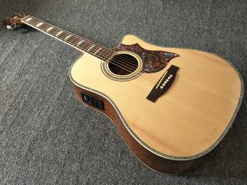 China Factory customization Solid Spruce Top Mt D45c Cutaway Electric Acoustic Guitar supplier