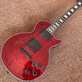 China New custom Electric guitar Hot Selling red color Electric Guitar 6 Strings Guitars with black binding and black hardware supplier