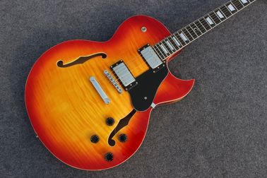 China Hollow body ES137 jazz guitar with cherry burst color and chrome hardware supplier