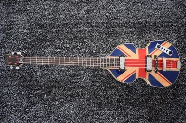 China Tiger Maple back&amp;Side Union Jack Top Hofner Icon Series Vintage Violin 4 Strings Bass supplier