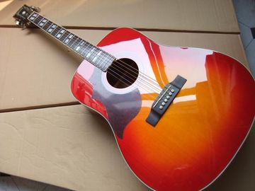 China Hummingbird Acoustic Guitar Left Handed In Cherry Burst Mahogany body neck supplier