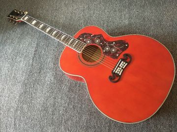 China customization G200 Acoustic Guitar Flame red Top Solid spruce maple Tiger stripes Body Guitar supplier