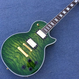 China Chibson custom LP electric guitar, Green Flame Maple Top electric guitar with Gold hardware supplier
