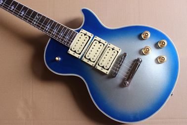 China Custom shop Ace frehley signature 3 pickups Blue Burst Silver Sparkle Mahogany Body LP Electric Guitar supplier