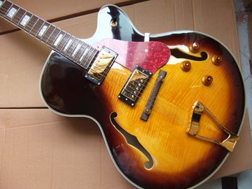 China Custom jazz hollow electric guitar L-5 Jazz Electric Guitar Semi Hollow Body In Sunburst supplier