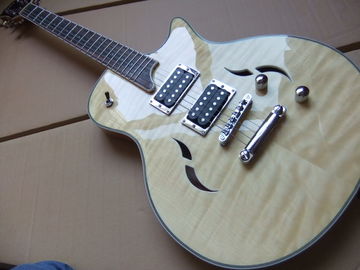 China Wholesale T5 Custom Electric Guitar Semi Hollow In Natural Burst supplier