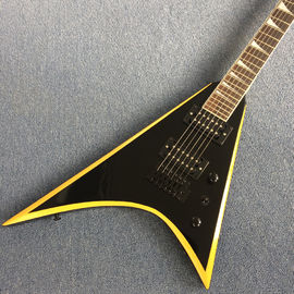 China New high quality V type electric guitar,Rosewood, yellow circle black edge supplier