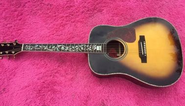 China Sunburst Chibson J45 deluxe acoustic guitar Real Abalone Inlays rosewood body J45 electric acoustic guitar supplier