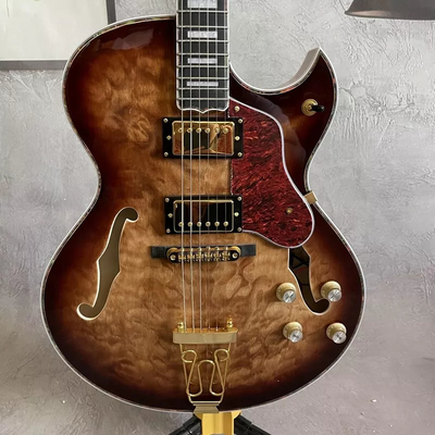 China Custom Vintage Burst Byrdland Jazz Electric Guitar Flamed Maple Top with Gold Hardware HH Pickups supplier