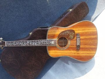 China Round body classic acoustic guitar all koa wood guitar supplier