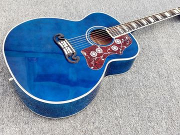 China Top quality Gibson Blue G200 classic acoustic guitar,Golden Hardware,Solid Sprue top,Factory Custom Maple body guitar supplier