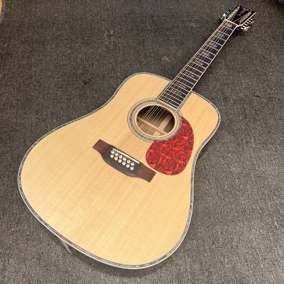 China Custom M Style 12 Strings Solid Spruce Top Dreadnought Acoustic Guitar, Customized Logo on Headstock supplier