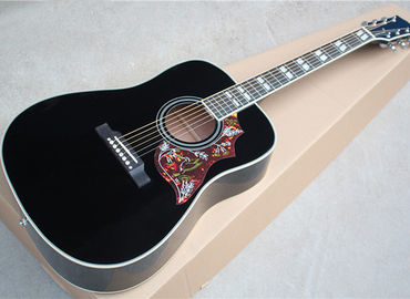 China Wholesale custom 41&quot; cherry red/black hummingbird acoustic guitar with rosewood fretboard,Can add fishman pickups supplier