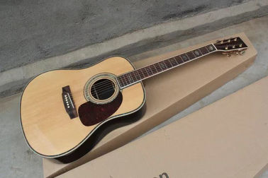 China Custom guitar factory Top Quality Solid Spruce Top Rosewood Back &amp; Sides  Acoustic D45 guitar supplier