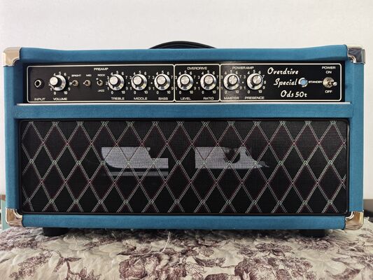 China Grand Amp ODR, Custom Handwired Overdrive Special Reverb Valve Guitar Amplifier Head ODS50R by Grand 50W, JJ Tubes, Suede Blue, Accept OEM Amps supplier
