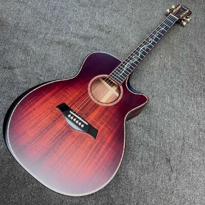 China Custom K24CE SOLID KOA Back Side Acoustic Guitar Taylor Style Matte Finishing supplier