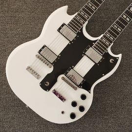 China White EDS1275,Double Neck, Double Neck, 6 Strings+12 Strings, Black Guard plate, Black Guard plate supplier