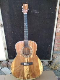China AAAA handmade all Solid apple wood guitars OM body guitar imported wood soundhole EQ acoustic electric guitar supplier