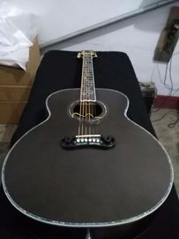 China 43&quot; AAAAA all solid wood SJ200 style jumbo black satin acoustic electric guitar supplier