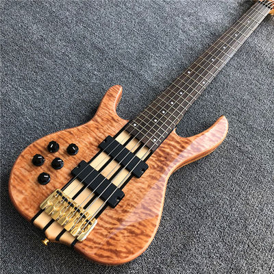 China Ken Smith 6 strings Electric Bass Guitar,Burst maple top Active pickups Guitar Bass Golden hardware supplier